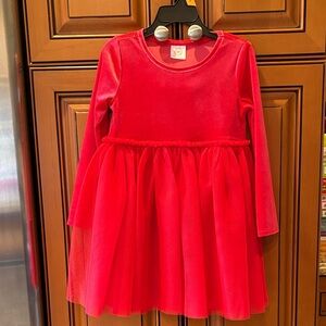 Charming Red Velvet Kids Dress